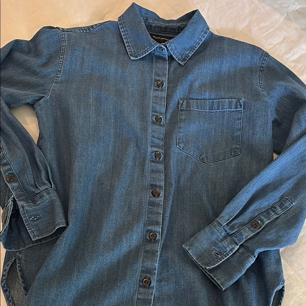 Denim Button-Up Shirt - Classic Blue